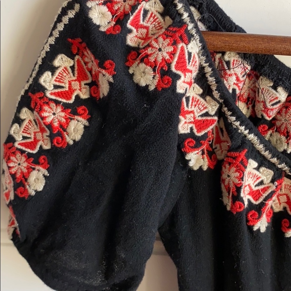 Tea&Cup Embroidered Romper Black SZ S - Picture 4 of 5